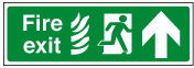HTM Fire Exit North Arrow 400 x 150mm - Rigid Plastic 