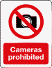 Cameras Prohibited 400 x 600mm - Rigid Plastic 