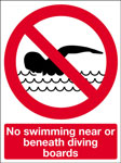 No Swimming Near Or Beneath Diving Boards