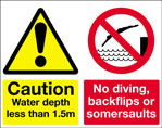 Caution Water Depth Less Than 1.5m
